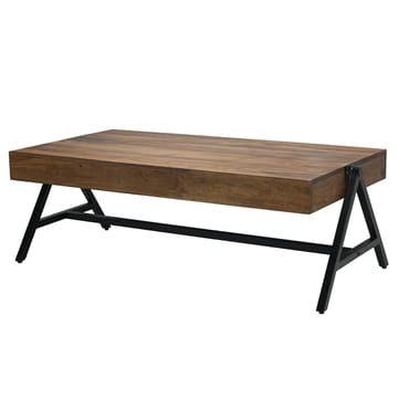 Ivoira Soffbord 120 cm Industriell stil - Varm mörkbrun och svart - Möbler - Bord & matgrupper - Soffbord