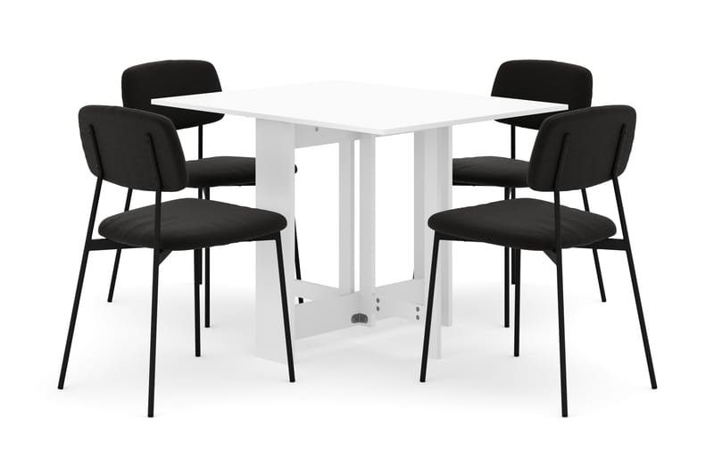 Jeba Matbord 80 cm med 4 st Lowe Matstolar - Vit - Möbler - Bord & matgrupper - Matgrupper