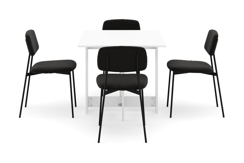 Jeba Matbord 80 cm med 4 st Lowe Matstolar - Vit - Möbler - Bord & matgrupper - Matgrupper