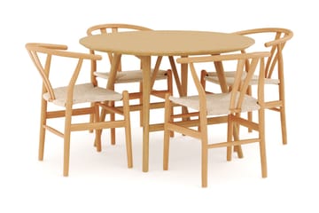 Jerup Matgrupp 120 cm Rund med 4 Dastoori Matstol