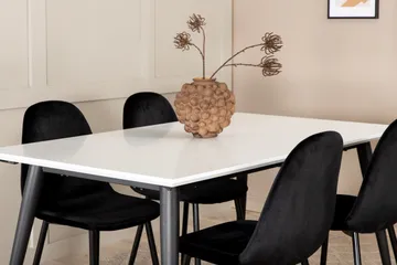 Jimms Förlängningsbar Matgrupp 150 cm inkl 4 Pontus Stolar - Vit/Svart - Möbler - Bord & matgrupper - Matgrupper