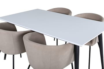 Jimmy Förlängningsbart Matbord 150 cm med 4 Berit Karmstol med Armstöd - Möbler - Bord & matgrupper - Matgrupper