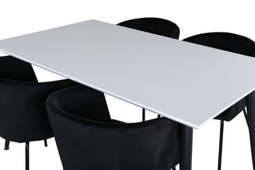 Jimmy Förlängningsbart Matbord 150 cm med 4 Berit Karmstol med Armstöd - Möbler - Bord & matgrupper - Matgrupper