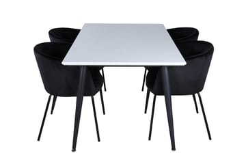 Jimmy Förlängningsbart Matbord 150 cm med 4 Berit Karmstol med Armstöd - Möbler - Bord & matgrupper - Matgrupper