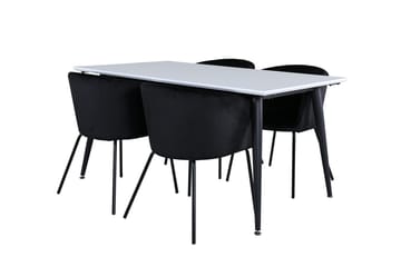 Jimmy Förlängningsbart Matbord 150 cm med 4 Berit Karmstol med Armstöd - Möbler - Bord & matgrupper - Matgrupper