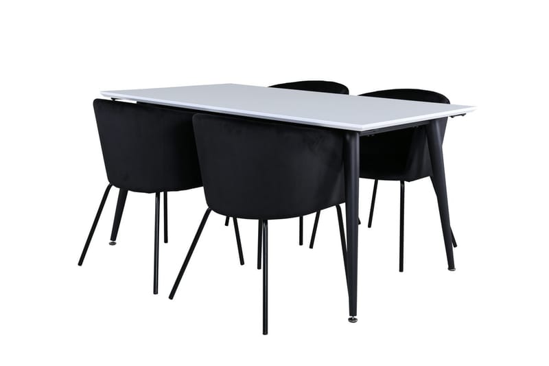 Jimmy Förlängningsbart Matbord 150 cm med 4 Berit Karmstol med Armstöd - Möbler - Bord & matgrupper - Matgrupper