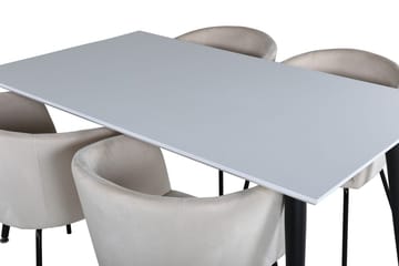 Jimmy Förlängningsbart Matbord 150 cm med 4 Berit Karmstol Sammet med Armstöd - Möbler - Bord & matgrupper - Matgrupper