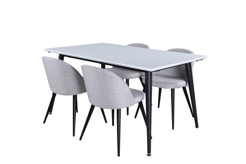 Jimmy Förlängningsbart Matbord 150 cm med 4 Velvet Matstol - Möbler - Bord & matgrupper - Matgrupper