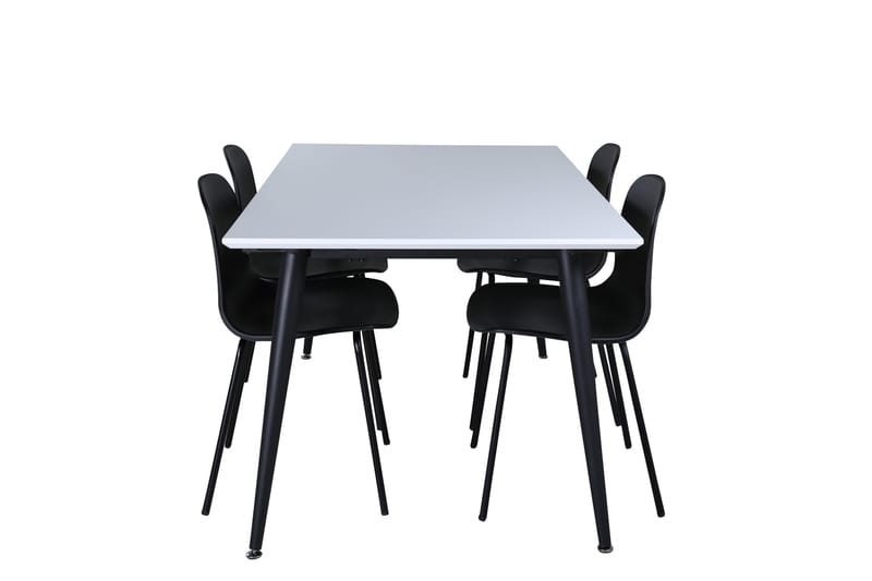 Jimmy Matgrupp 150 cm Rektangulär med 4 Arctic Stolar - Svart - Möbler - Bord & matgrupper - Matgrupper