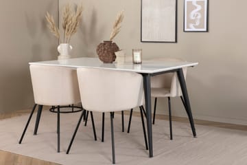 Jimmy Matgrupp 150 cm Rektangulär med 4 Berit stolar - Beige - Möbler - Bord & matgrupper - Matgrupper