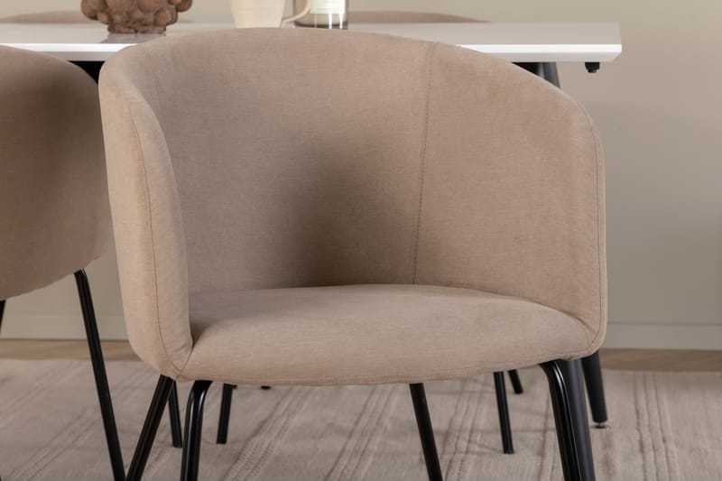 Jimmy Matgrupp 150 cm Rektangulär med 4 Berit stolar - Beige - Möbler - Bord & matgrupper - Matgrupper