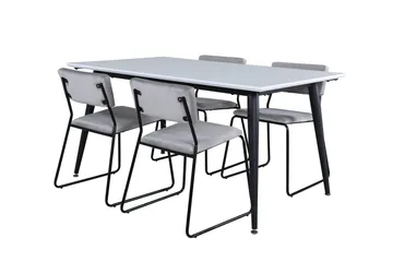 Jimmy Matgrupp 150 cm Rektangulär med 4 Kenth stolar - Svart - Möbler - Bord & matgrupper - Matgrupper