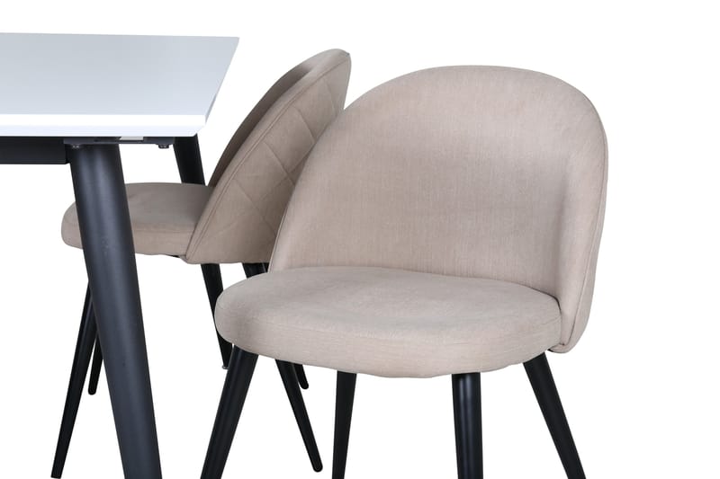 Jimmy Matgrupp 150 cm Rektangulär med 4 Velvet stolar - Beige - Möbler - Bord & matgrupper - Matgrupper