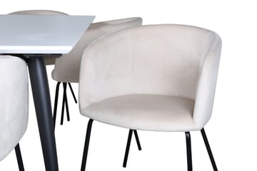 Jimmy Matgrupp 195 cm Rektangulär med 6 Berit stolar - Beige - Möbler - Bord & matgrupper - Matgrupper