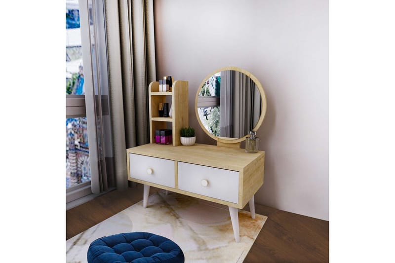 Jorvan Sminkbord 70 cm - Vit/Blå - Möbler - Bord & matgrupper - Sminkbord & toalettbord