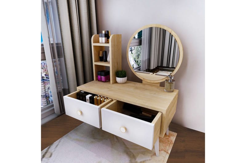 Jorvan Sminkbord 70 cm - Vit/Blå - Möbler - Bord & matgrupper - Sminkbord & toalettbord