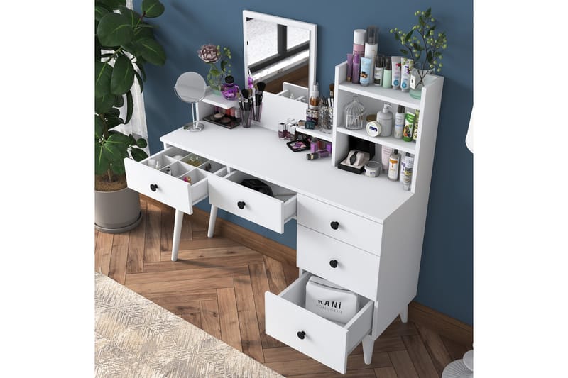 Junji Sminkbord 118,2x93,8 cm Vit - Hanah Home - Möbler - Bord & matgrupper - Sminkbord & toalettbord