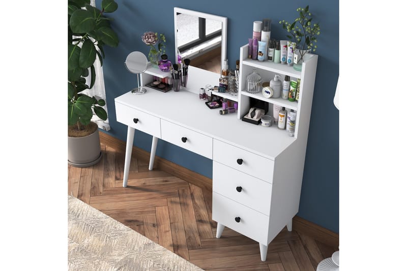 Junji Sminkbord 118,2x93,8 cm Vit - Hanah Home - Möbler - Bord & matgrupper - Sminkbord & toalettbord