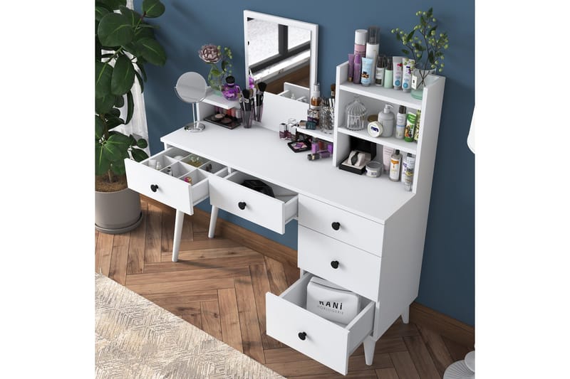 Junji Sminkbord 118,2x93,8 cm Vit - Hanah Home - Möbler - Bord & matgrupper - Sminkbord & toalettbord