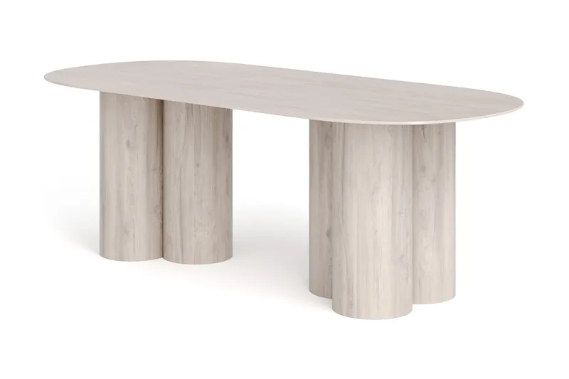 Juno Matbord Oval 220x100 cm Fanér, Vitlaserad