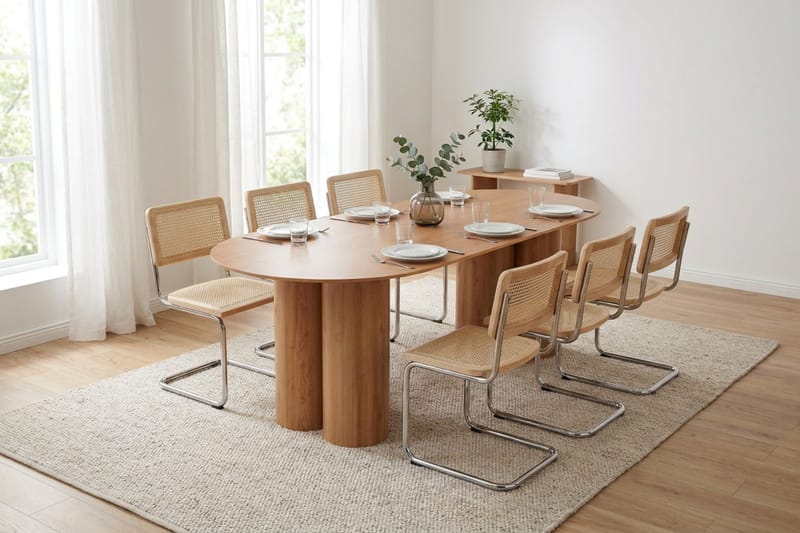 Juno Matgrupp rektangulärt 220 cm Ek med 6 Build Matstolar - Ek - Möbler - Bord & matgrupper - Matgrupper