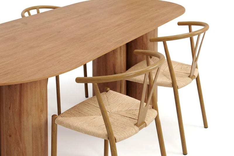 Juno Matgrupp rektangulärt 220 cm Ek med 6 Elysia Matstolar - Ek - Möbler - Bord & matgrupper - Matgrupper