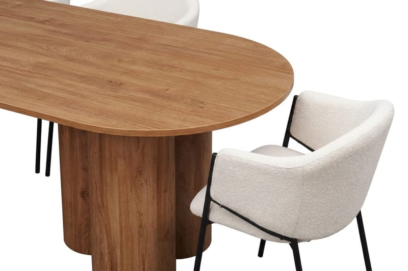 Juno Matgrupp rektangulärt 220 cm Ek med 6 Filip Matstolar - Ek - Möbler - Bord & matgrupper - Matgrupper