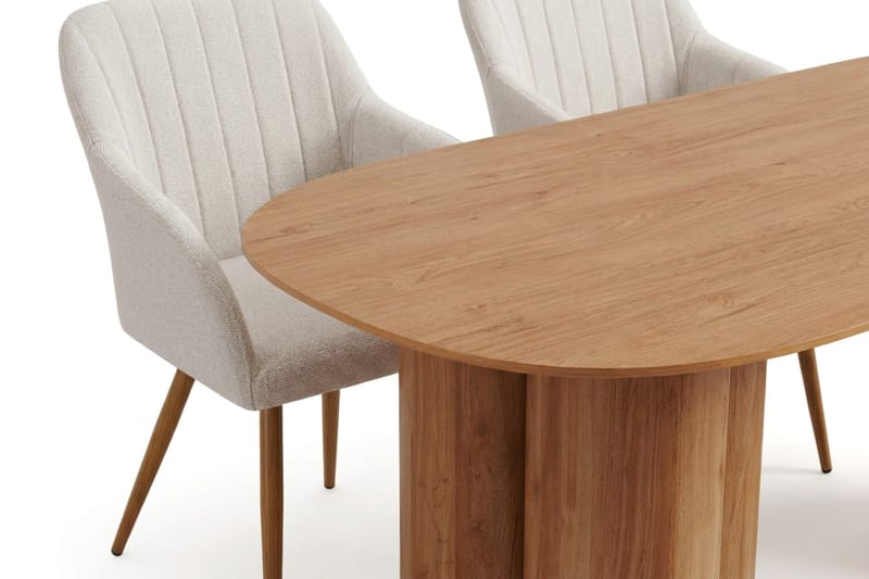 Juno Matgrupp rektangulärt 220 cm Ek med 6 Filippa Matstolar - Ek - Möbler - Bord & matgrupper - Matgrupper