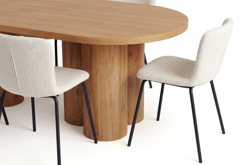 Juno Matgrupp rektangulärt 220 cm Ek med 8 Katy Matstolar - Ek - Möbler - Bord & matgrupper - Matgrupper