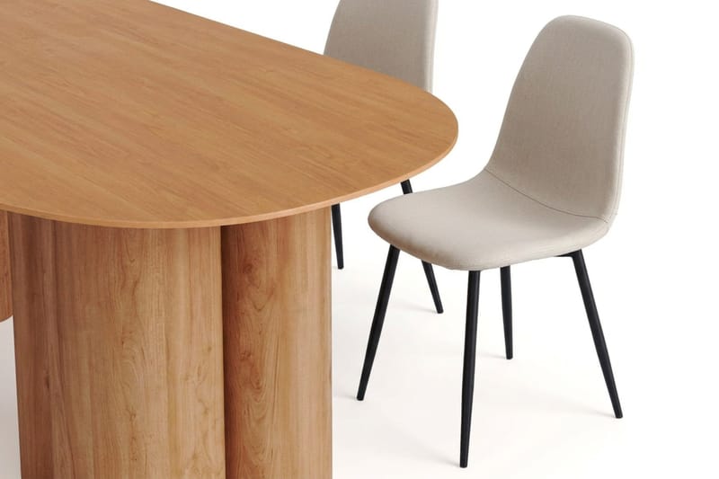 Juno Matgrupp rektangulärt 220 cm Ek med 8 Nibe Matstolar - Ek - Möbler - Bord & matgrupper - Matgrupper