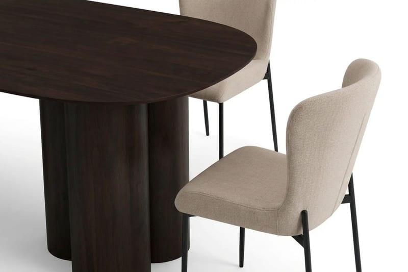 Juno Matgrupp rektangulärt 220 cm Rökt Ek med 6 Elsie Matstolar - Rökt ek/Beige - Möbler - Bord & matgrupper - Matgrupper