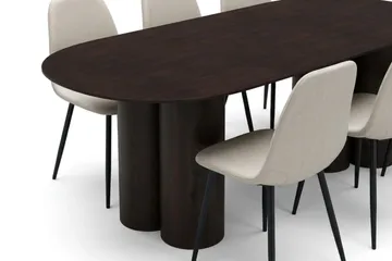 Juno Matgrupp rektangulärt 220 cm Rökt Ek med 6 Nibe Matstolar - Rökt ek - Möbler - Bord & matgrupper - Matgrupper