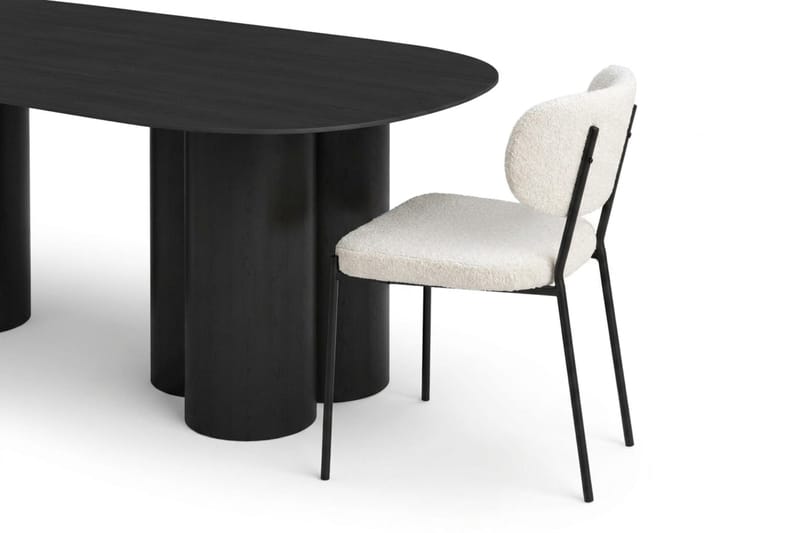 Juno Matgrupp rektangulärt 220 cm Svart med 6 Gemmiano Matstolar - Svart - Möbler - Bord & matgrupper - Matgrupper