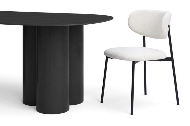 Juno Matgrupp rektangulärt 220 cm Svart med 6 Lucy Matstolar - Svart - Möbler - Bord & matgrupper - Matgrupper