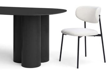 Juno Matgrupp rektangulärt 220 cm Svart med 6 Lucy Matstolar - Svartlaserad ek - Möbler - Bord & matgrupper - Matgrupper