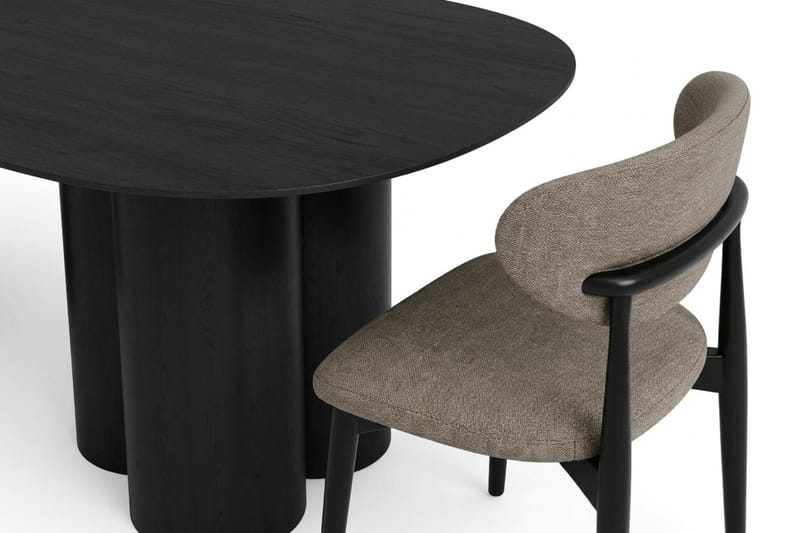 Juno Matgrupp rektangulärt 220 cm Svart med 6 Molly Matstolar - Svart - Möbler - Bord & matgrupper - Matgrupper