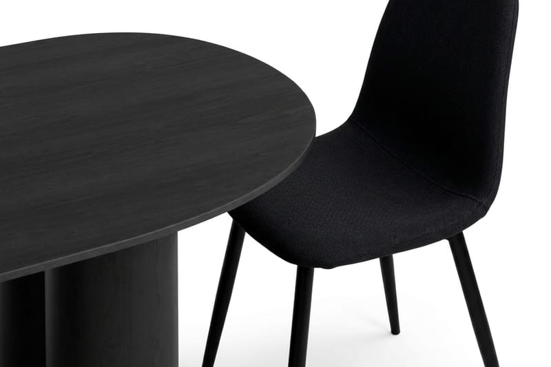 Juno Matgrupp rektangulärt 220 cm Svart med 8 Nibe Matstolar - Svart - Möbler - Bord & matgrupper - Matgrupper