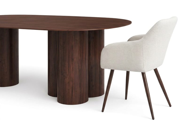 Juno Matgrupp rektangulärt 220 cm Valnöt med 6 Filippa Matstolar - Valnöt - Möbler - Bord & matgrupper - Matgrupper