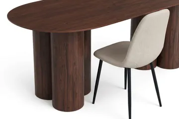 Juno Matgrupp rektangulärt 220 cm Valnöt med 6 Nibe Matstolar - Valnöt - Möbler - Bord & matgrupper - Matgrupper