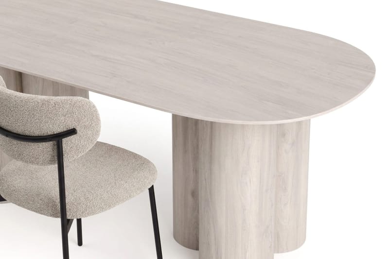 Juno Matgrupp rektangulärt 220 cm Vitlaserad med 6 Build Matstolar - Vitlaserad ek - Möbler - Bord & matgrupper - Matgrupper