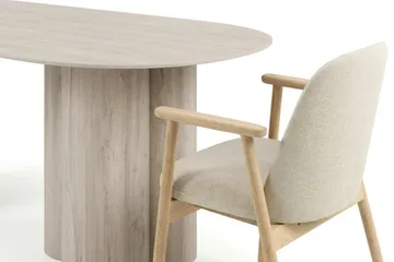 Juno Matgrupp rektangulärt 220 cm Vitlaserad med 6 Reciclar Matstolar - Vitlaserad ek - Möbler - Bord & matgrupper - Matgrupper
