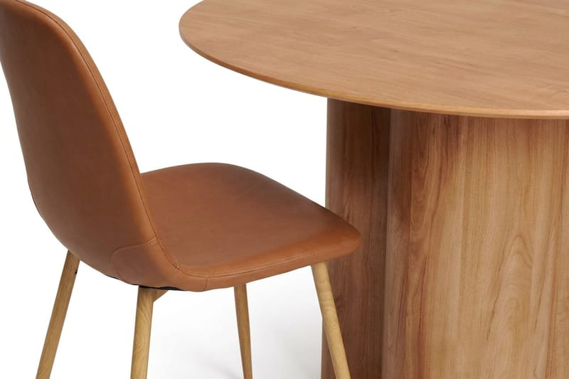 Juno Matgrupp runt 110 cm Ek med 4 Nibe Matstolar - Ek - Möbler - Bord & matgrupper - Matgrupper