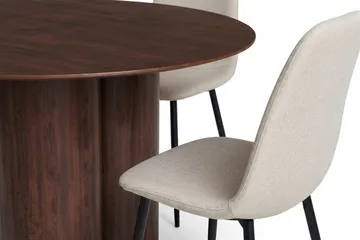 Juno Matgrupp runt 110 cm Valnöt med 4 Nibe Matstolar - Valnöt - Möbler - Bord & matgrupper - Matgrupper