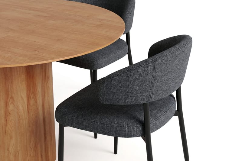 Juno Matgrupp runt 150 cm Ek med 6 Sawako Matstolar - Ek - Möbler - Bord & matgrupper - Matgrupper