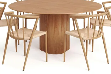 Juno Matgrupp runt 150 cm Ek med 6 Winston Matstolar - Ek - Möbler - Bord & matgrupper - Matgrupper