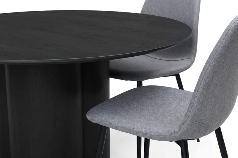 Juno Matgrupp runt 150 cm Svart med 6 Nibe Matstolar - Svart - Möbler - Bord & matgrupper - Matgrupper