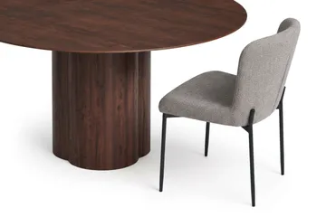 Juno Matgrupp runt 150 cm Valnöt med 6 Elsie Matstolar - Valnöt - Möbler - Bord & matgrupper - Matgrupper