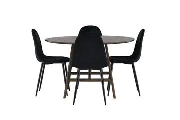 Kaseidon Matbord 100 cm med 4 Polar Köksstol - Mörkbrun - Möbler - Bord & matgrupper - Matgrupper