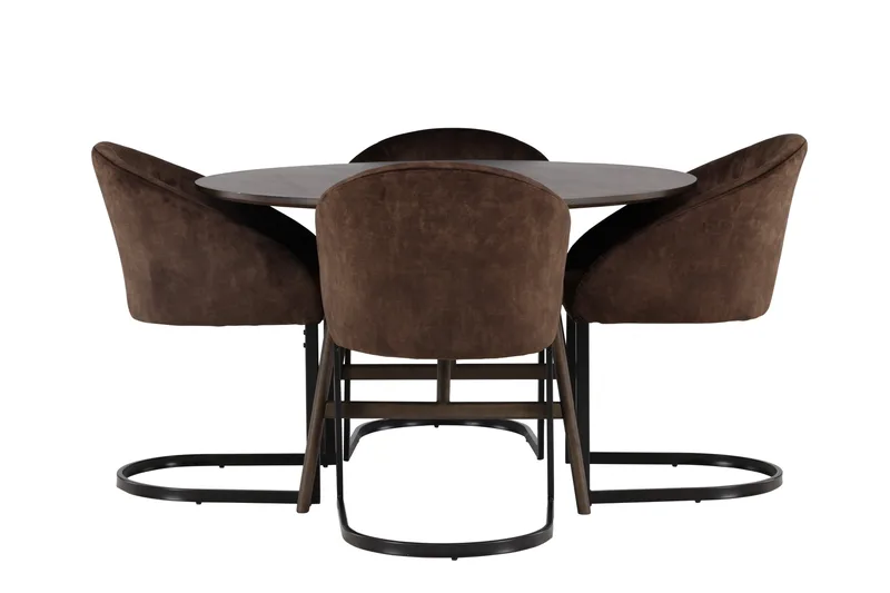 Kaseidon Matgrupp 100 cm Rund med 4 Evening stolar, undefined