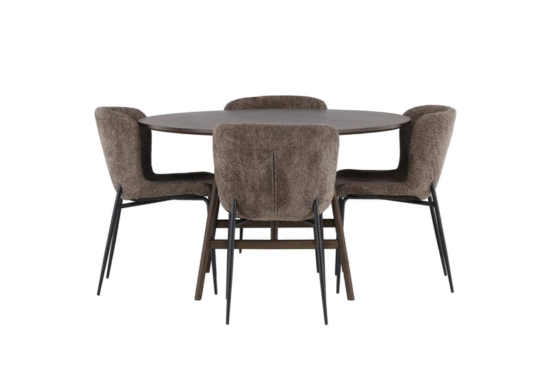 Kaseidon Matgrupp 100 cm Rund med 4 Modesto stolar, Svart